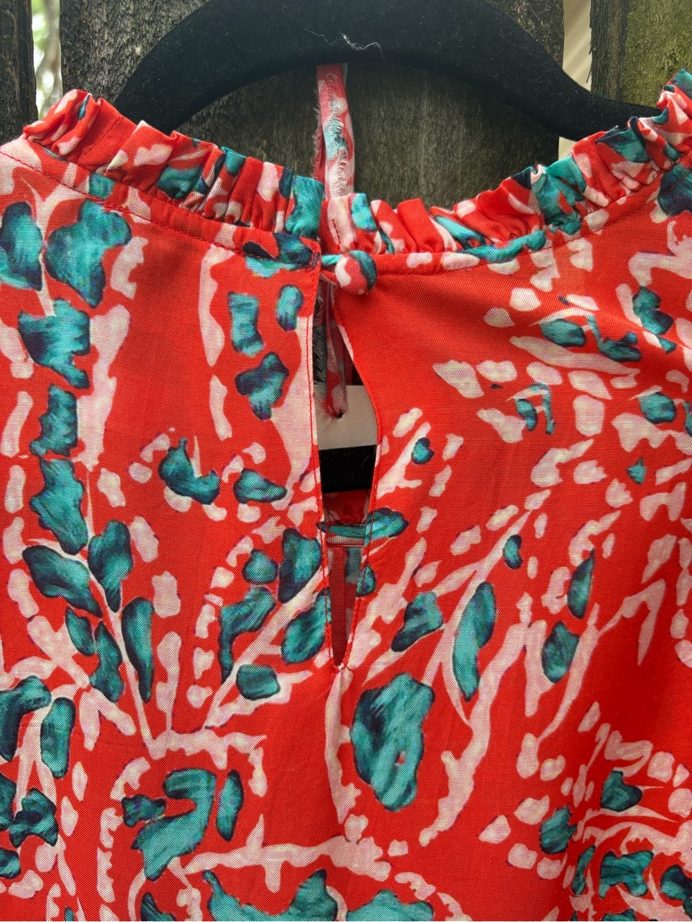 NWT Maxime Zeaberg Coral and Teal Blouse Size 2 - Picture 5 of 10